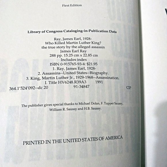 Martin Luther King, 1st Ed, James Earl Ray, Assassination, Civil Rights Movement - Picture 10 of 10